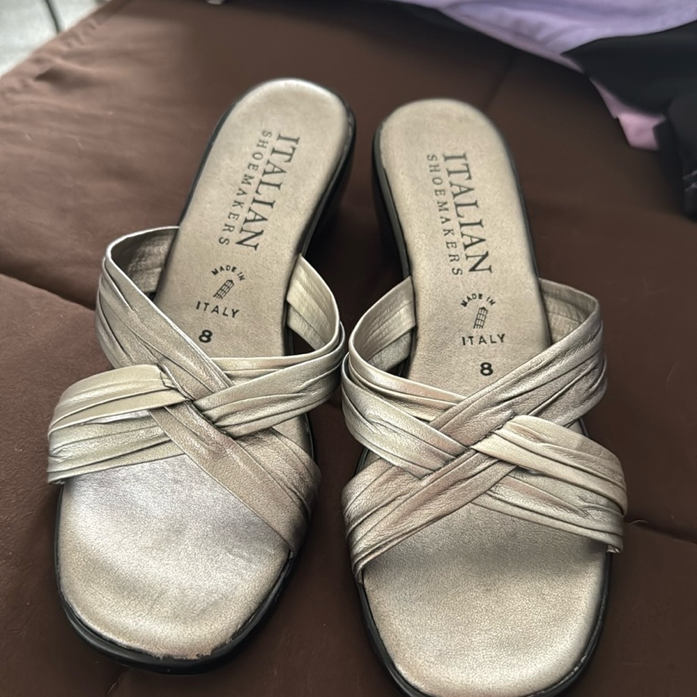 Italian Shoemakers silver sandals
